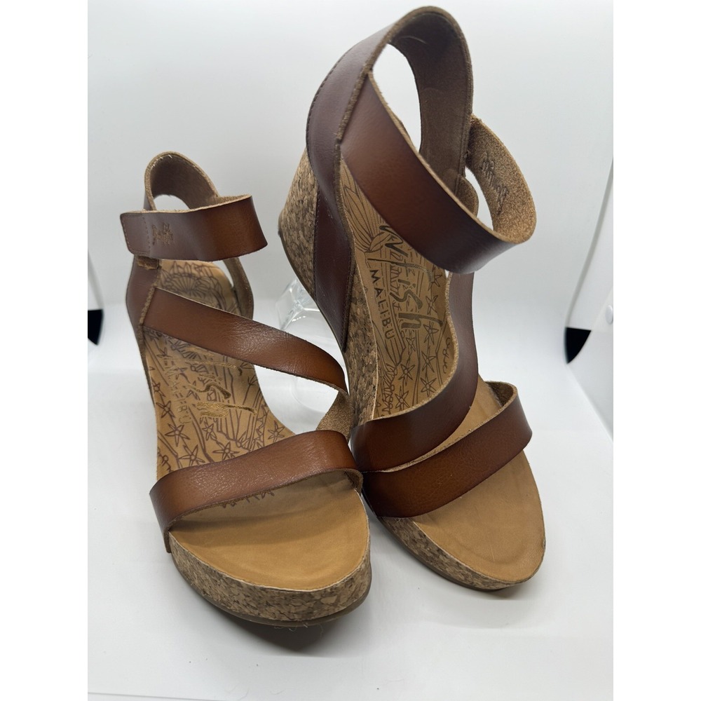 Blowfish Malibu Women's Hapuku Brown Wedge Sandal Size 9.5